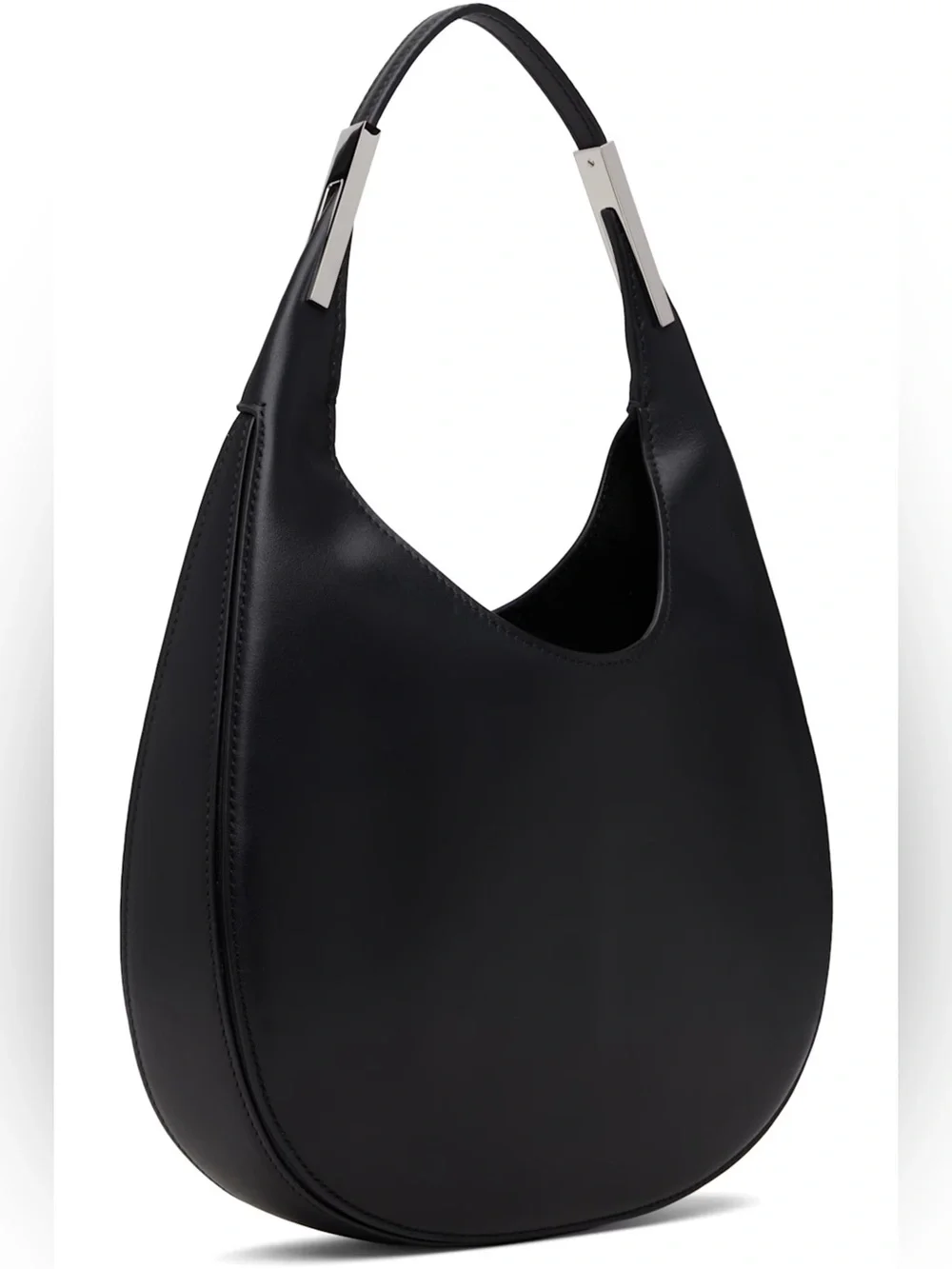 NWT Savette Small Florence Hobo Black Leather Crescent Shoulder Bag